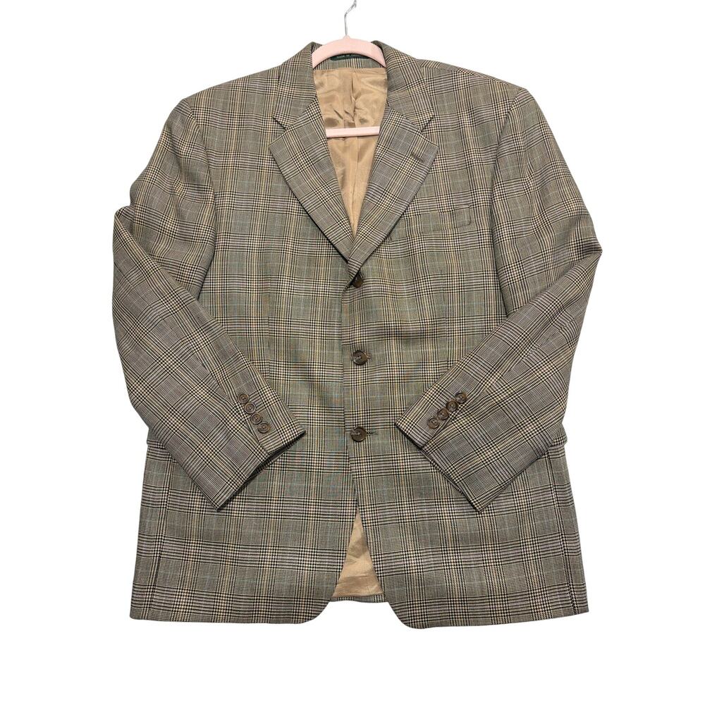 Polo Ralph Lauren Men's Silk + Wool Glen Plaid Blazer 40S Quiet Luxury Old Money